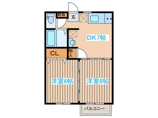 ノーブルカーサ堀内【2階】の間取り