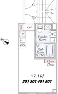 Nish-Nippori Terrace【5階】の間取り
