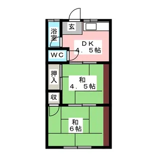 コーポラス城山【2階】の間取り