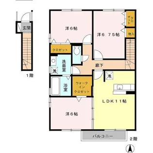 ひばり野 A【2階】の間取り