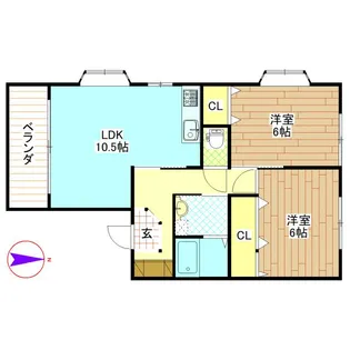末吉大丸マンションA・B【3階】の間取り