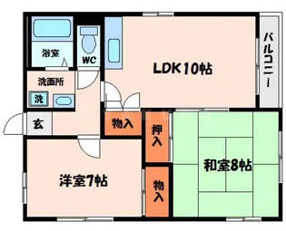 レジデンスサンワ【2階】の間取り
