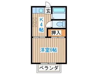 第1コーポナバタ【2階】の間取り