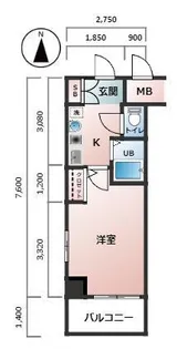 エスリード南森町【4階】の間取り