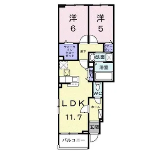 ベル エリタージュ【1階】の間取り