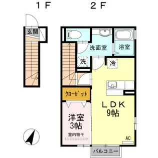 サニーフラット大道北 B【2階】の間取り