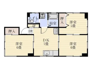 福島ビル(新屋敷)【3階】の間取り
