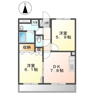 ランドマーク壱番館【1階】の間取り