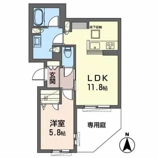 シャーメゾン アベリア【1階】の間取り
