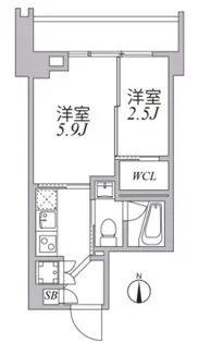 アジールコート麻布十番【8階】の間取り