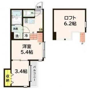 ピノヴィラージュ福住町【2階】の間取り