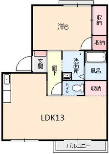 あびこハイツA【1階】の間取り