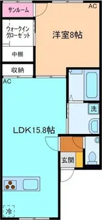 1LDKの間取り画像