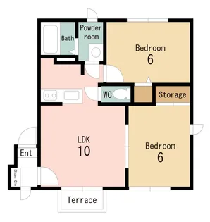 パークヒルズ岩崎 6号棟【2階】の間取り