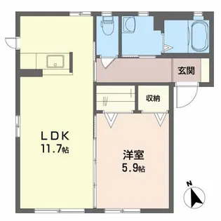 クラヴィエ南昭和B棟【1階】の間取り