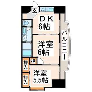 甲斐ビル【8階】の間取り