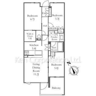 ザ・ケンジントン・レジデンス上池台【2階】の間取り