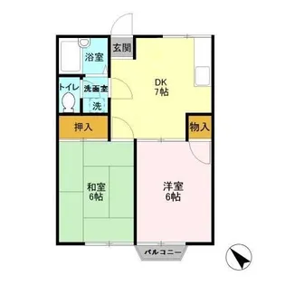 アーバン華川【1階】の間取り