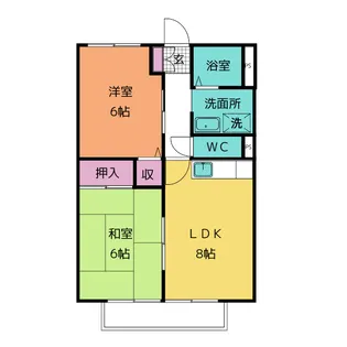 サンガーデン太子 D棟【2階】の間取り