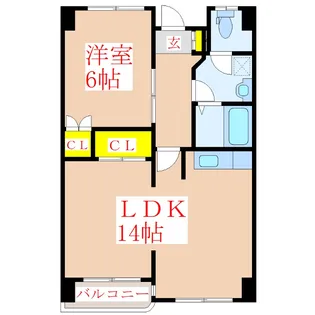 ロイヤルシティ見次【8階】の間取り