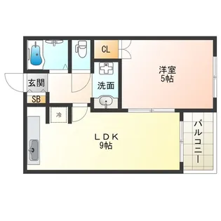 フラッツ江戸堀【2階】の間取り