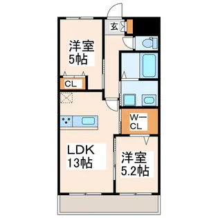 アヴァンティ阿蘇AB【2階】の間取り