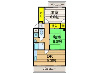 サンパレス樟葉【1階】の間取り