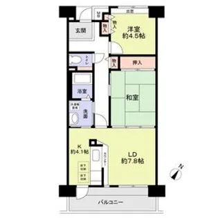 ガーデンコート清瀬1号棟1号棟【4階】の間取り