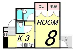 広島県広島市中区小町【マンション】の間取り