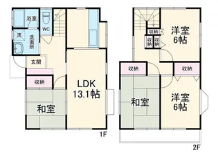 神奈川県厚木市温水西2【一戸建】の間取り