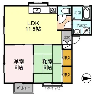 コーポラス堀江【2階】の間取り