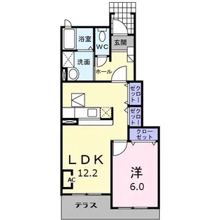 カーサ・イリーデA【1階】の間取り