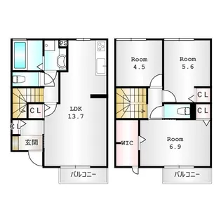 群馬県高崎市上中居町【アパート】の間取り