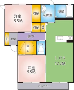 リーリエ B【2階】の間取り