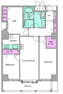 Primegate飯田橋【6階】の間取り
