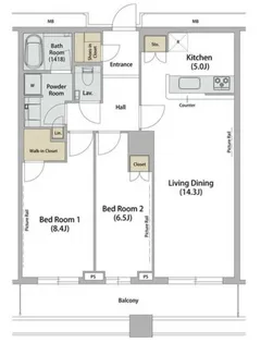 品川ハート ビュータワー【25階】の間取り