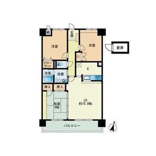 ホワイティ西新II【4階】の間取り