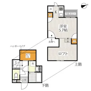 CB七里フラム【1階】の間取り