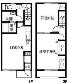 愛知県安城市桜井町下谷【一戸建】の間取り