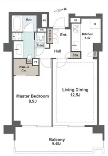 東京都港区元麻布1【マンション】の間取り