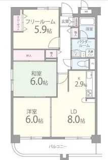 2LDKの間取り画像