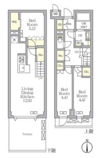 アジールコート都立大学【1階】の間取り