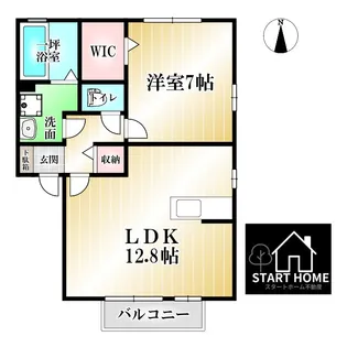 徳島県板野郡藍住町東中富字直道傍示【アパート】の間取り