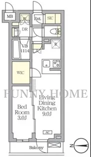東京都目黒区中根1【マンション】の間取り