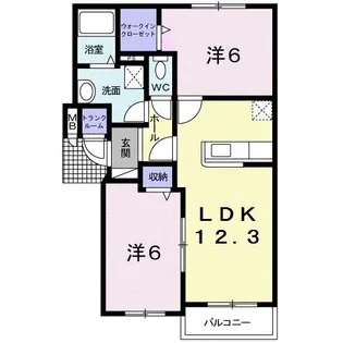 サンリット・かむい【1階】の間取り