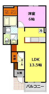 ラ・フランセ下古山A【1階】の間取り