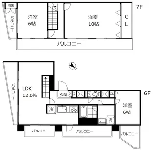 ルミネ五反田【6階】の間取り