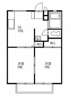 横塚ハイツ B【2階】の間取り