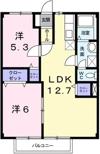 ビューハイツ横尾【1階】の間取り