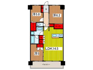 Brillia南浦和【13階】の間取り